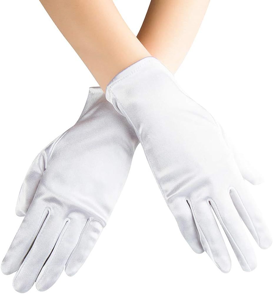 Xuhan Short Satin Gloves for Women Opera Gloves Wrist Length | Amazon (US)