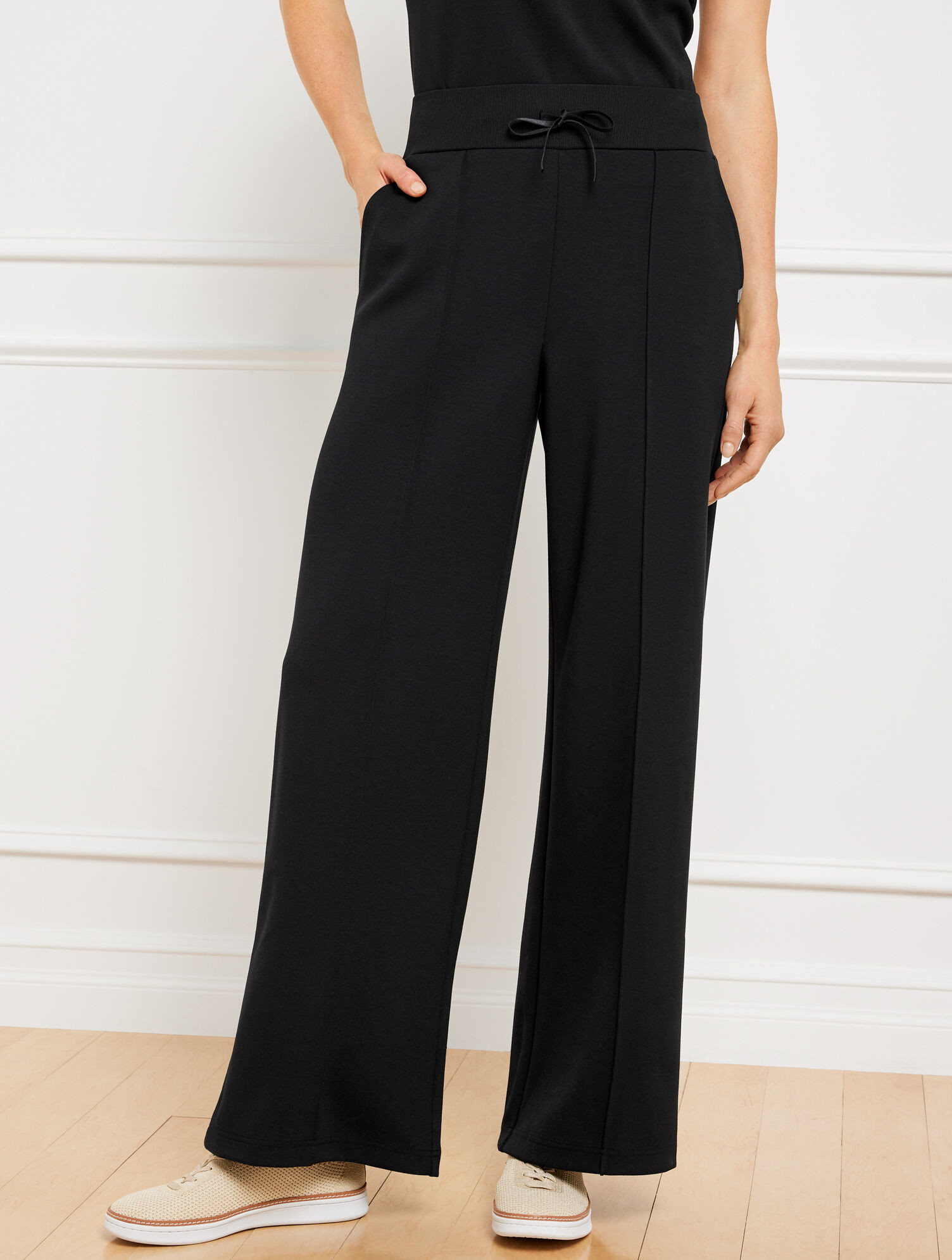 AirKnit Stretch Pintuck Wide Leg Pants | Talbots