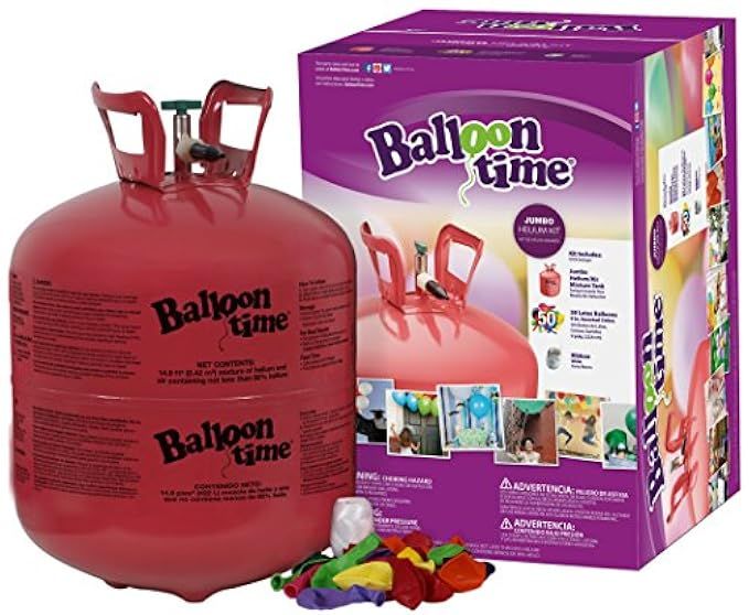 Blue Ribbon Balloon Time Disposable Helium Tank 14.9 cu.ft - 50 Balloons and Ribbon Included | Amazon (US)