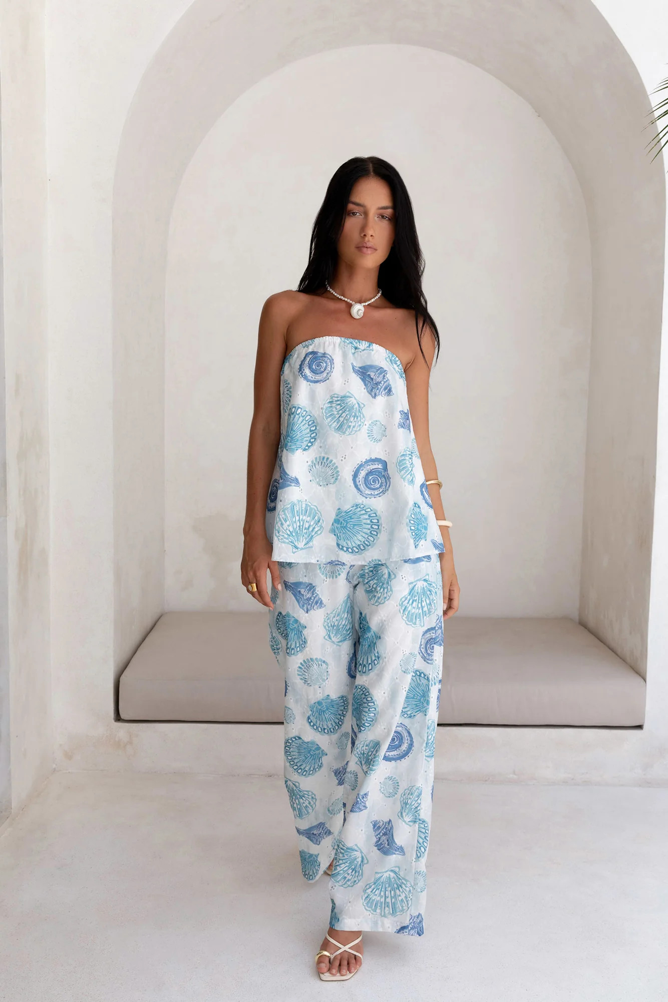 Deep Seas Strapless Top Blue | Fortunate One