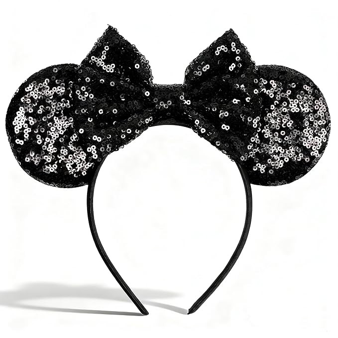 Sparkle Mouse Ears，Classic Black Sequin Mouse Ears Headband for Adults and Other Lovely Users,H... | Amazon (US)