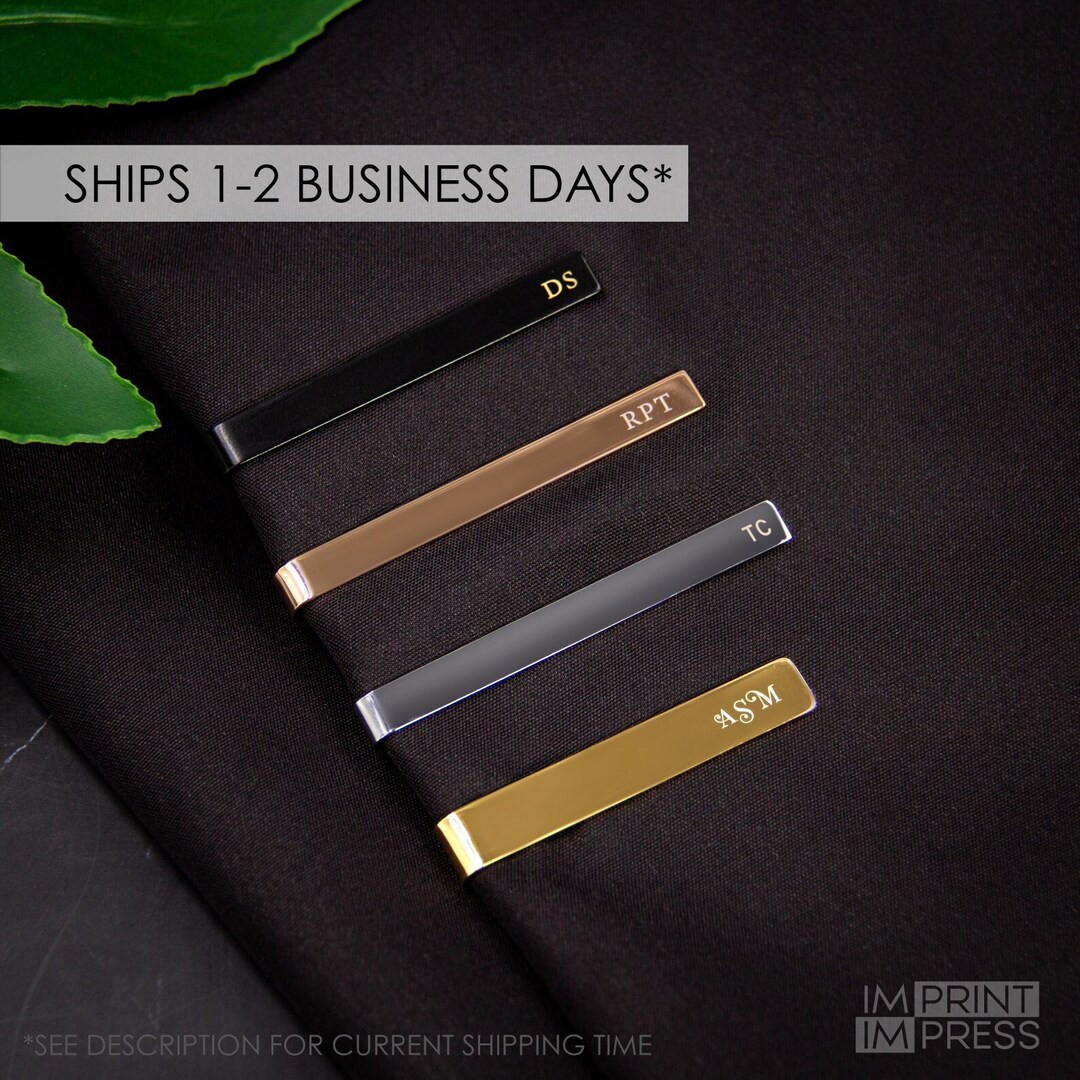 Personalized Tie Clip Father's Day Gift Wedding Gift for Him Initials Engraved Tie Clip 1 - Etsy | Etsy (US)