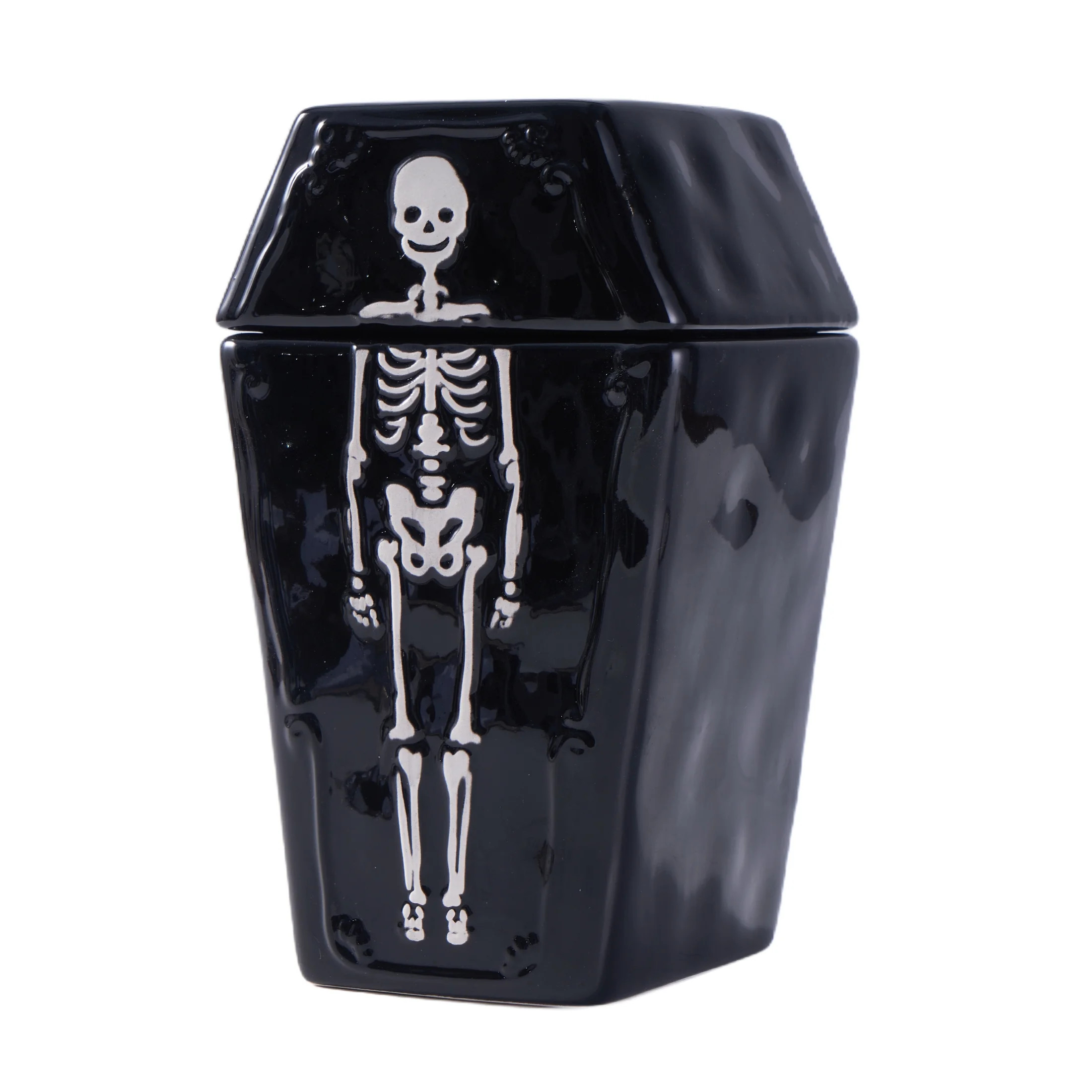 Way to Celebrate Halloween Earthenware Coffin Treat Jar, Food Storage - Walmart.com | Walmart (US)