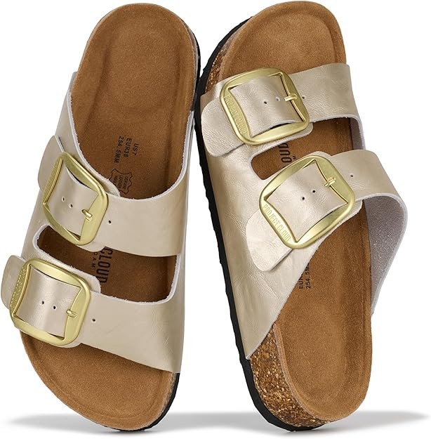 Project Cloud 100% Genuine Leather Flat Sandals for Women 2026 Comfortable Beach Essentials Women... | Amazon (US)