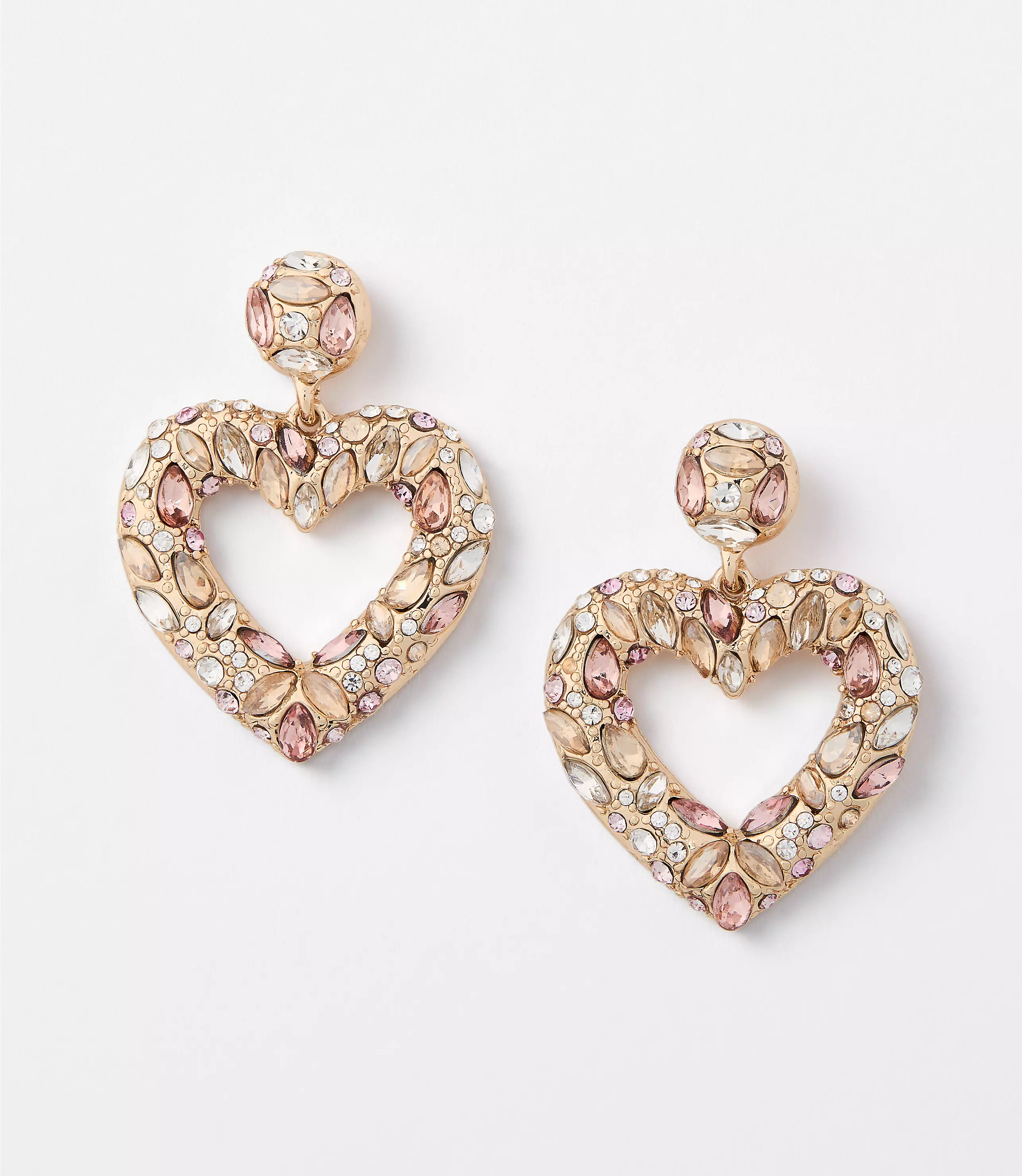 Crystal Heart Drop Earrings | LOFT