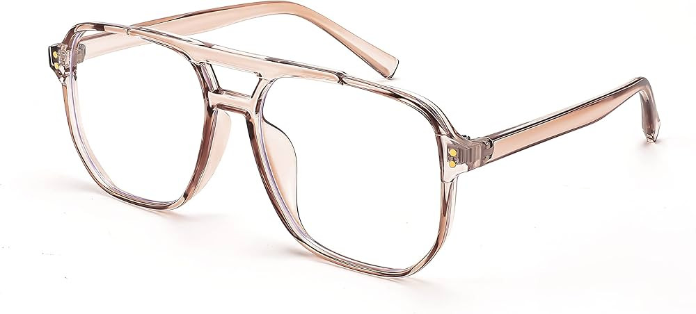 FEISEDY Blue Light Blocking Glasses Fake Nerd Clear Square Computer Lightweight Pilot Glasses Fra... | Amazon (US)