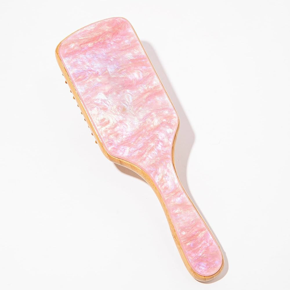 Bamboo Paddle Hair Brush All,Thick - Bamboo Bristles Detangling Hairbrush for Massaging Scalp, Wo... | Amazon (US)