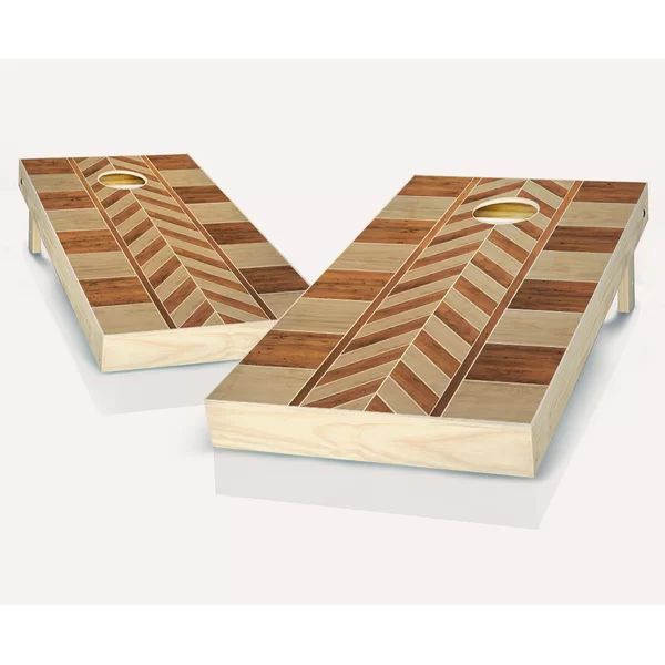 2' x 4' Retro Stained Arrow Solid Wood Cornhole Set with Bags | Wayfair North America