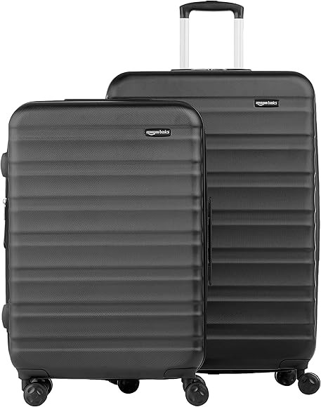 Amazon Basics 2-Piece Set Hardside Spinner, Black | Amazon (US)