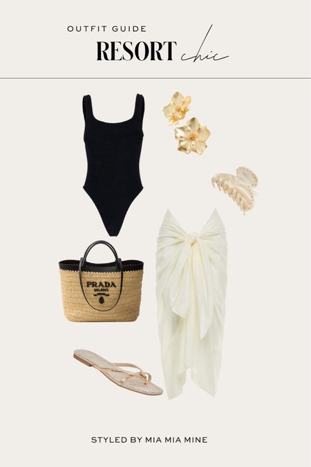 Summer vacation outfit
Hunza G one piece swimsuit
Revolve sarong / coverup skirt 
Prada tote bag
Good sandals 



#LTKTravel #LTKStyleTip #LTKSwim