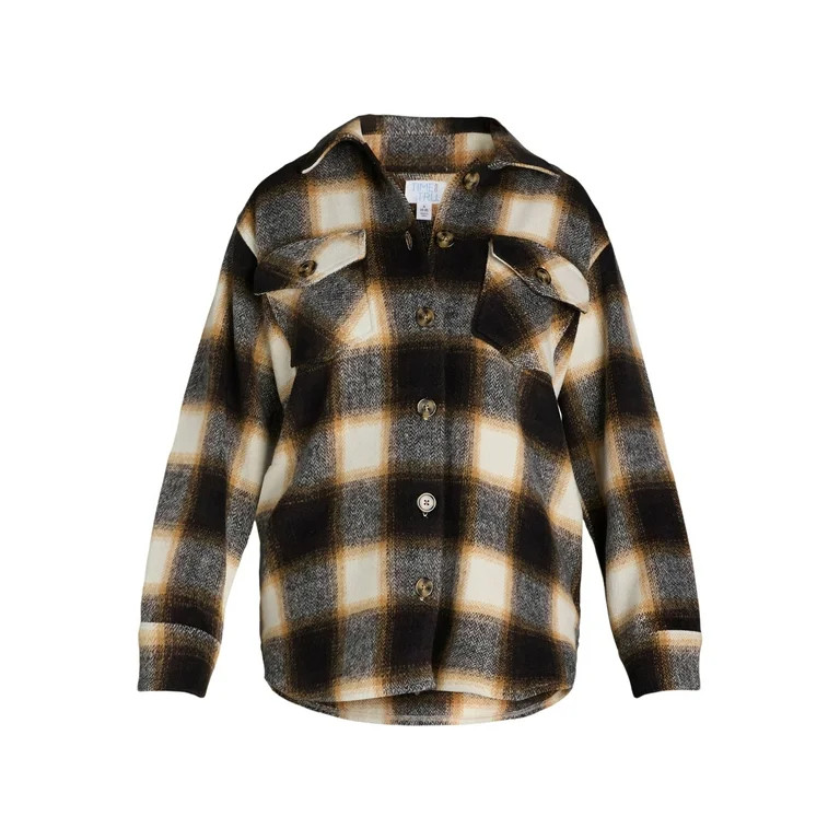 Time and Tru Women's Button Front Shacket, Sizes S-XXXL | Walmart (US)