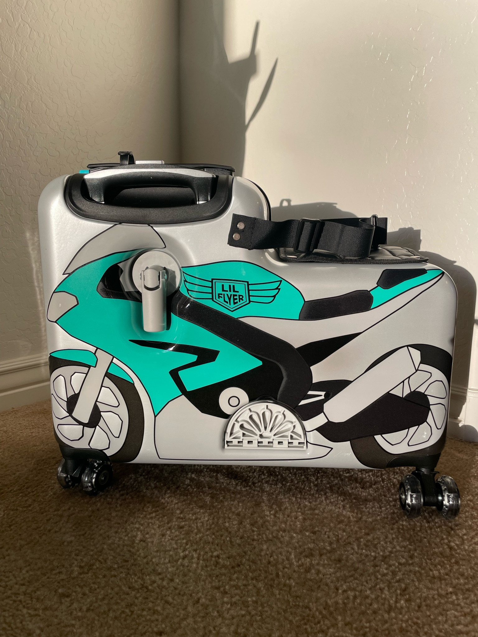 CUTEST TRAVEL CARRY ON!!! Im so excited to drag Riggins through the airport in this suitcase! 🧳 🏍️ 

#LTKkids #LTKitbag #LTKtravel