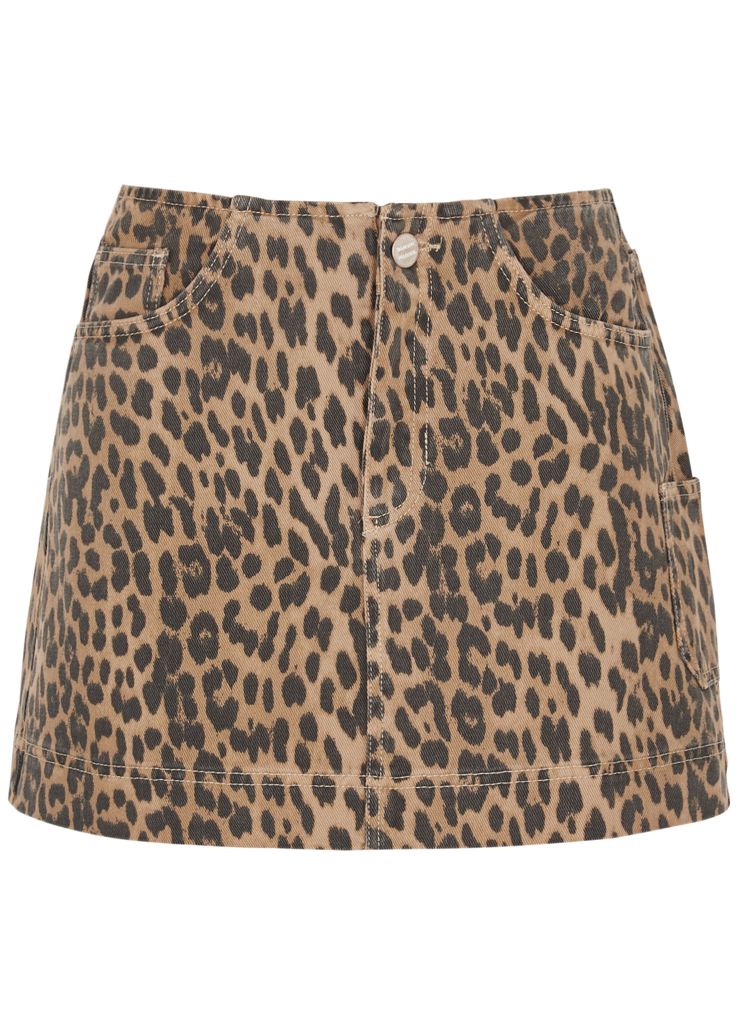 Lily leopard-print denim mini skirt | Harvey Nichols (Global)