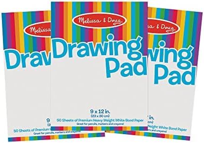 Melissa & Doug Drawing Paper Pad (9 x 12 inches) - 50 Sheets, 3-Pack - Kids Drawing Paper Pad, Co... | Amazon (US)