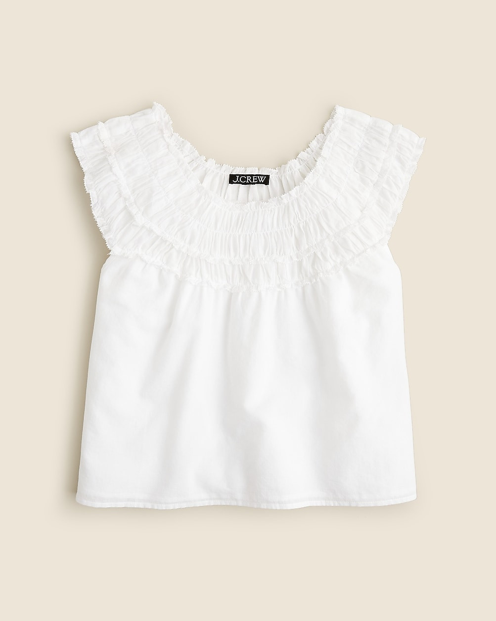 Smocked cap-sleeve top in cotton voile | J. Crew US