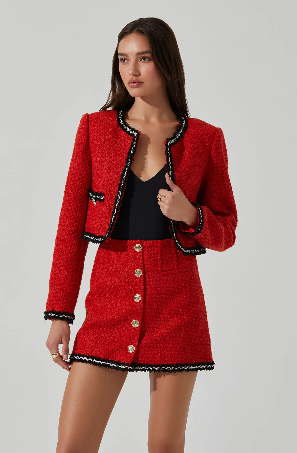 Mavey Tweed Mini Skirt | ASTR The Label (US)