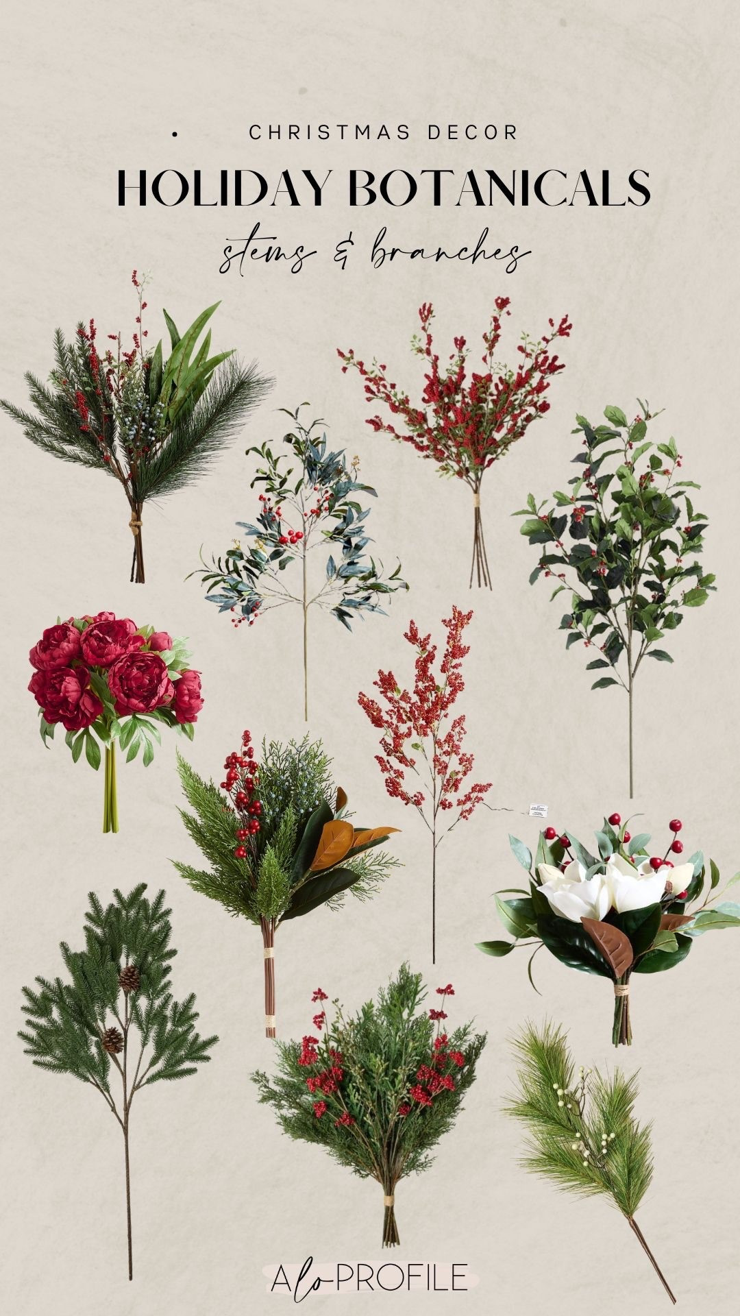 Christmas Decor: Stems & Branches // Holiday botanicals, holiday stems, Christmas holiday decor, Christmas tree decor, Christmas decor, Christmas decorations, holiday decor ideas, holiday entertaining, holiday home decor, chic Christmas decor, holiday decorations