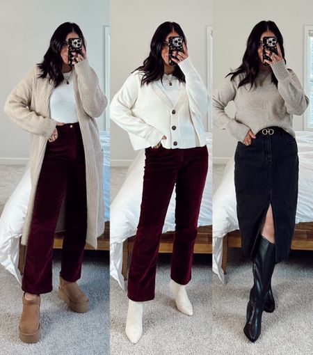 Target cyber Monday sale - everything 30% off!! Winter outfits / holiday outfits ❤️ 

M tops except xs/s in long cardi 
8 corduroy pants + denim midi skirt 
Size down in Uggs, boots tts (use code HOLIDAY35 for white booties!)

#LTKSeasonal #LTKCyberWeek #LTKHoliday