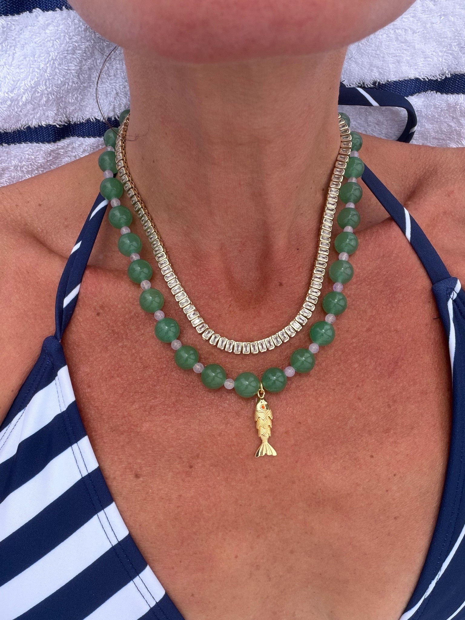 Memorial Day stack is STACKING this year. Obsessed with mixing these waterproof Tori Bradburry pieces for lake days, pool days and summer outfits that still feel pulled together without trying too hard. The fish charm might be my favorite little summer detail ever. Use code MDW15 for 15% off sitewide this weekend. Summer jewelry stack, waterproof jewelry, charm necklace, beaded necklace stack, vacation jewelry, lake weekend style, everyday gold jewelry, layered necklaces, summer accessories.

#LTKootd #LTKmomlife #LTKSaleAlert