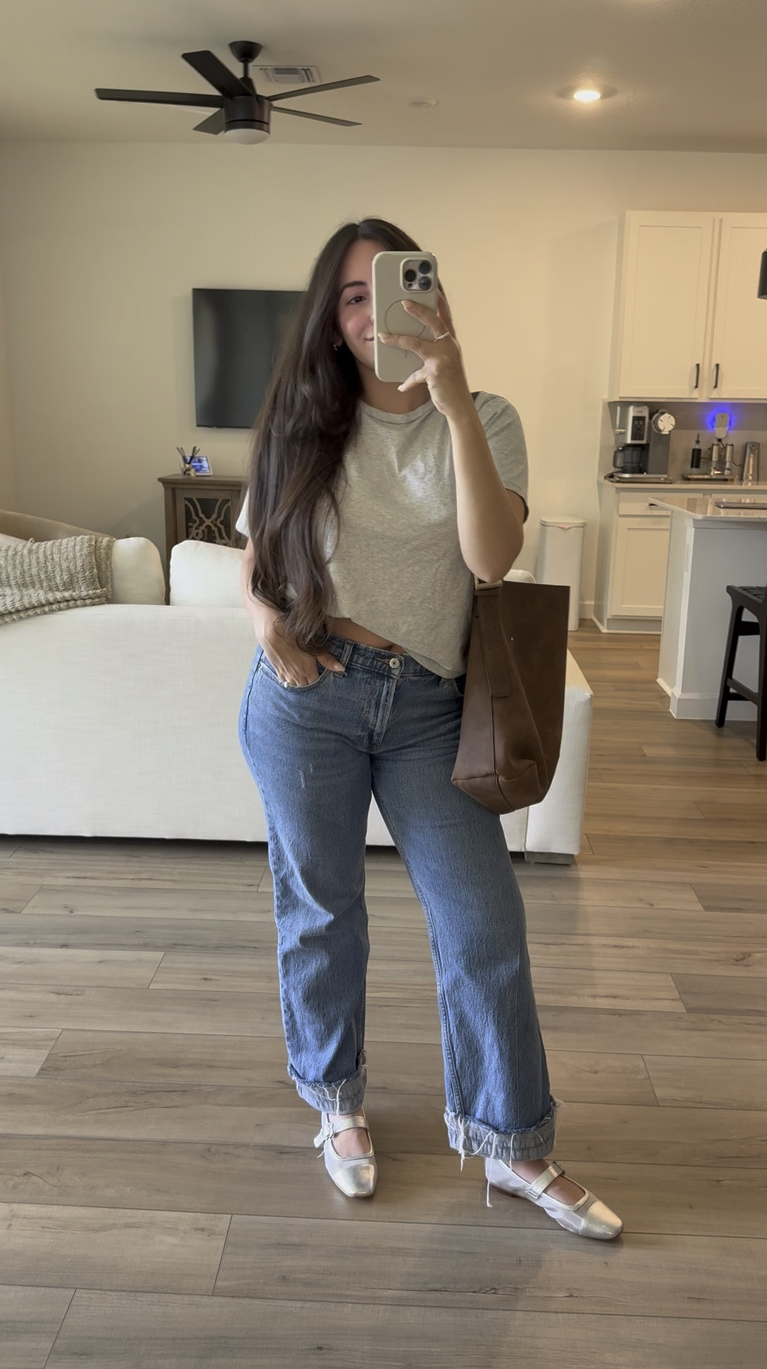 ootd featuring the new ballet flats 🖤🔗✨ jeans in the color medium with a let down hem 

#LTKHome #LTKStyleTip #LTKBeauty