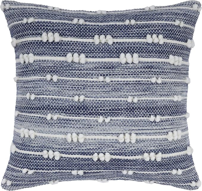 Throw Pillow Cover Blue and White 18x18 Inch Handwoven, Luxurious and Fashionable 1 Piece Throw P... | Amazon (US)