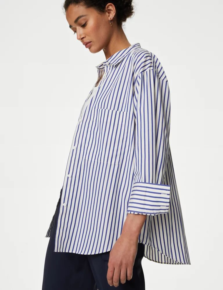 Pure Cotton Striped Collared Shirt | Marks & Spencer (UK)