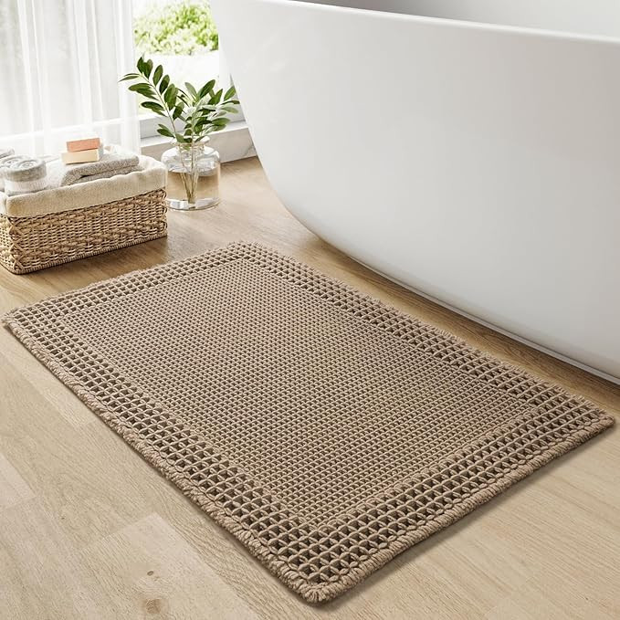 RESARE Waffle Bath Mat for Bathroom, Super Absorbent Bathroom Rugs Non Slip Machine Washable, Ult... | Amazon (US)