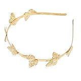 Women Gold Plated Butterfly Headband Hairband Fashion Metal Gold Hair Jewelry-Gold- | Amazon (US)