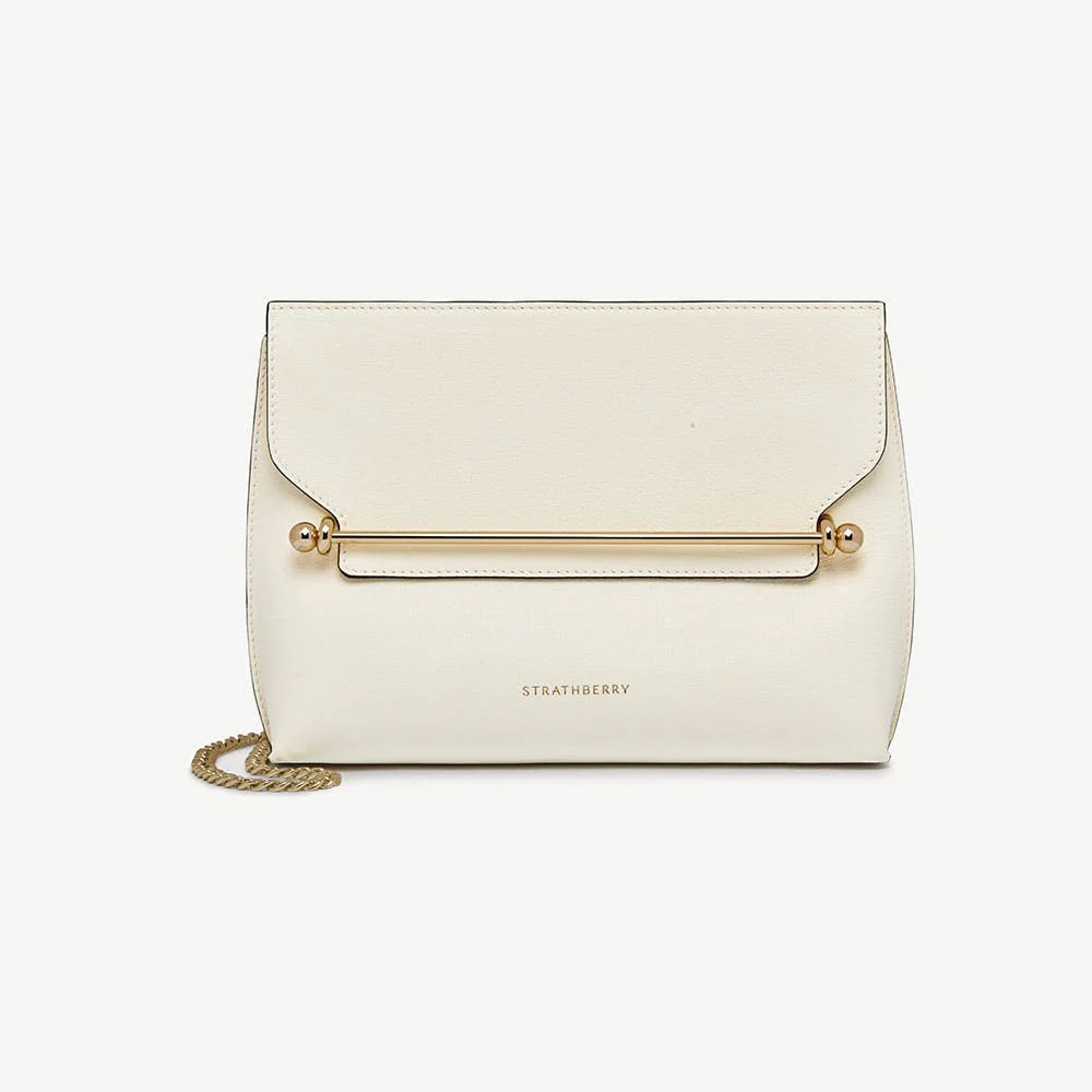 Strathberry - Stylist - Crossbody Leather Clutch - White | Strathberry