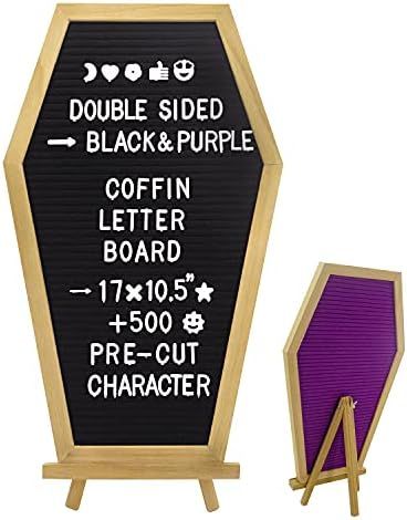 Double Sided Felt Coffin Letter Board, Goth Decor Message Board for Halloween Decorations, 500+ P... | Amazon (US)