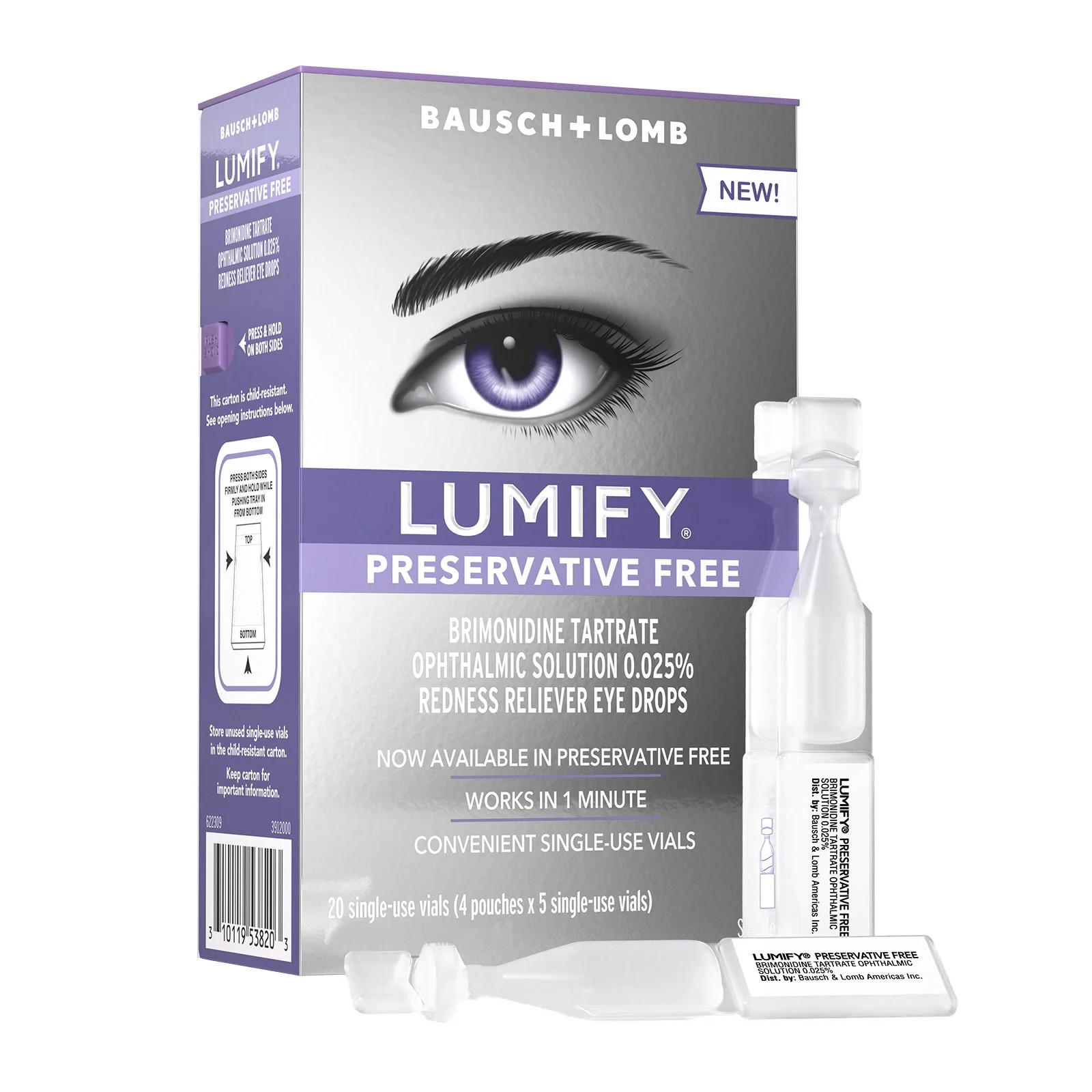 LUMIFY Preservative Free Redness Reliever Eye Drops, For Whiter and Brighter Looking Eyes, 20 Sin... | Walmart (US)