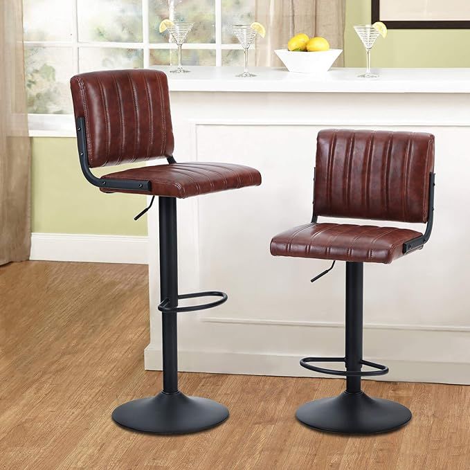 MAISON ARTS Swivel Bar Stools Set of 2 for Kitchen Counter Adjustable Barstools with Back Counter... | Amazon (US)
