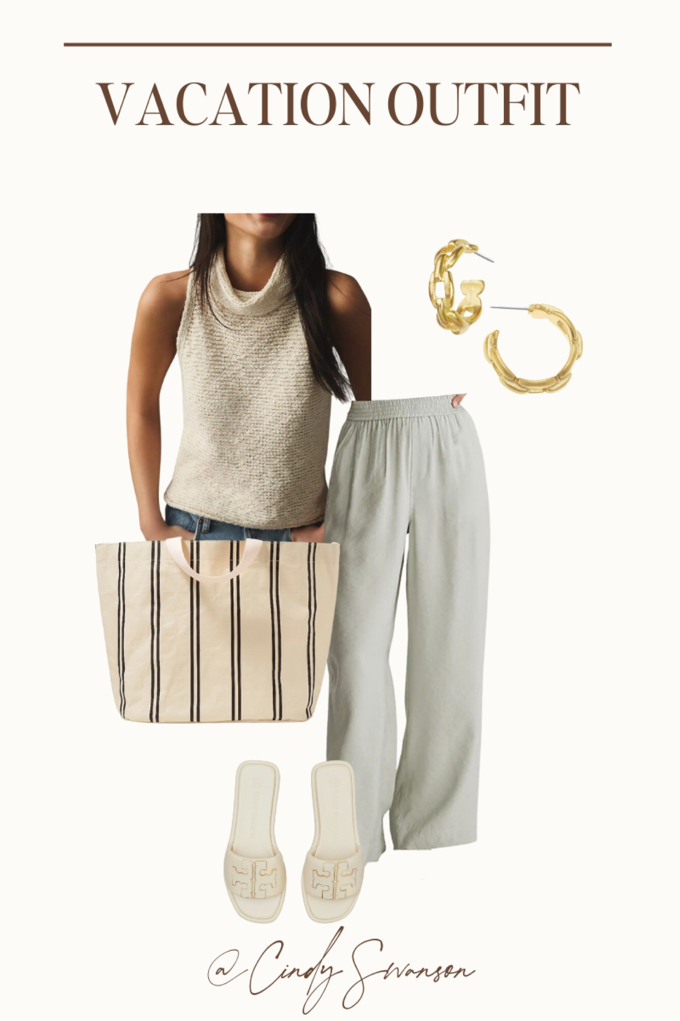 Vacation Outfit! 

Vacation  Lifestyle  Neutral  Earrings  Tote Bag  Tory Burch  Sandals  Cowl Neck  Coastal 

#LTKover40 #LTKstyletip #LTKtravel