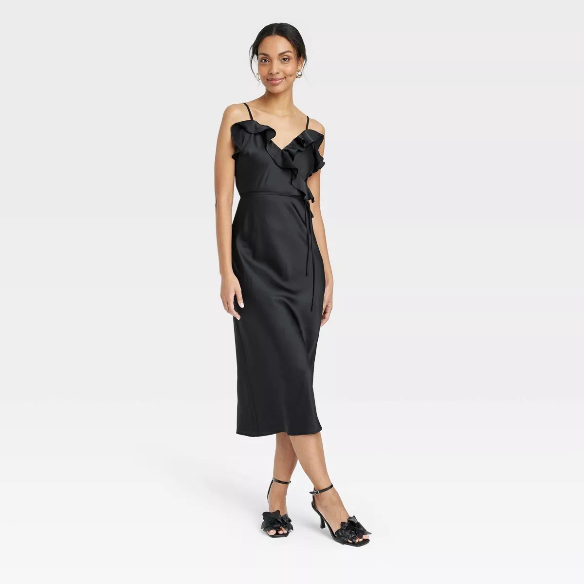 Women's Ruffle Midi Slip Dress - A New Day™ | Target