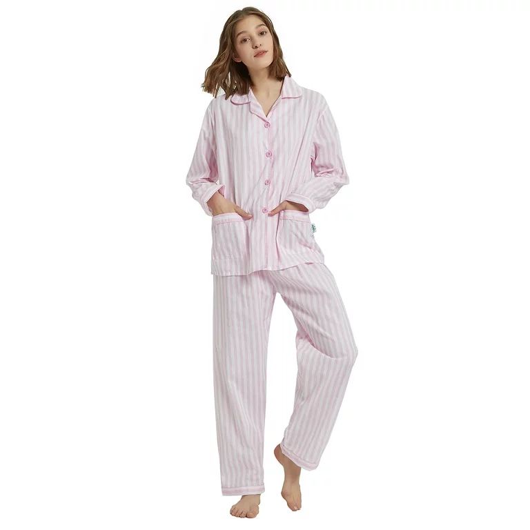 GLOBAL Womens 100% Cotton Pajamas Set Womens PJs Drawstring Sleepwear for Women | Walmart (US)
