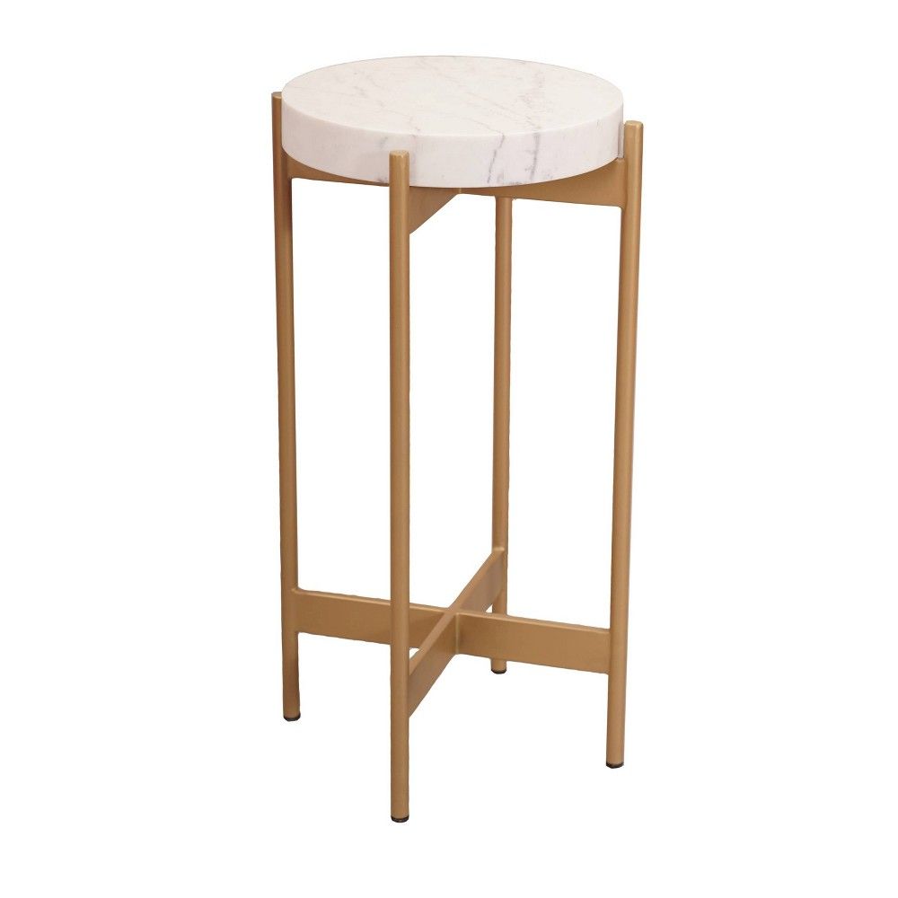 Kesha Contemporary End Table Marble/Gold - Treasure Trove Accents | Target