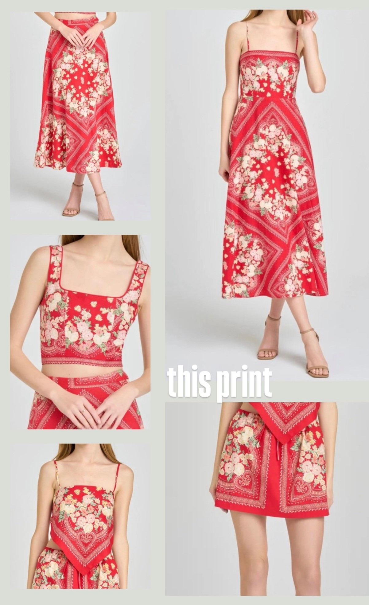 Loving this red floral print.