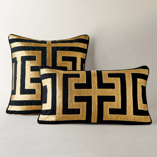 Cace Pillow Collection - Black/Gold | Z Gallerie