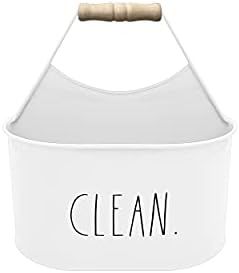 Rae Dunn Cleaning Caddy - 2 Section Organizer with Handle - Rustic Farmhouse Metal Countertop Utensi | Amazon (US)