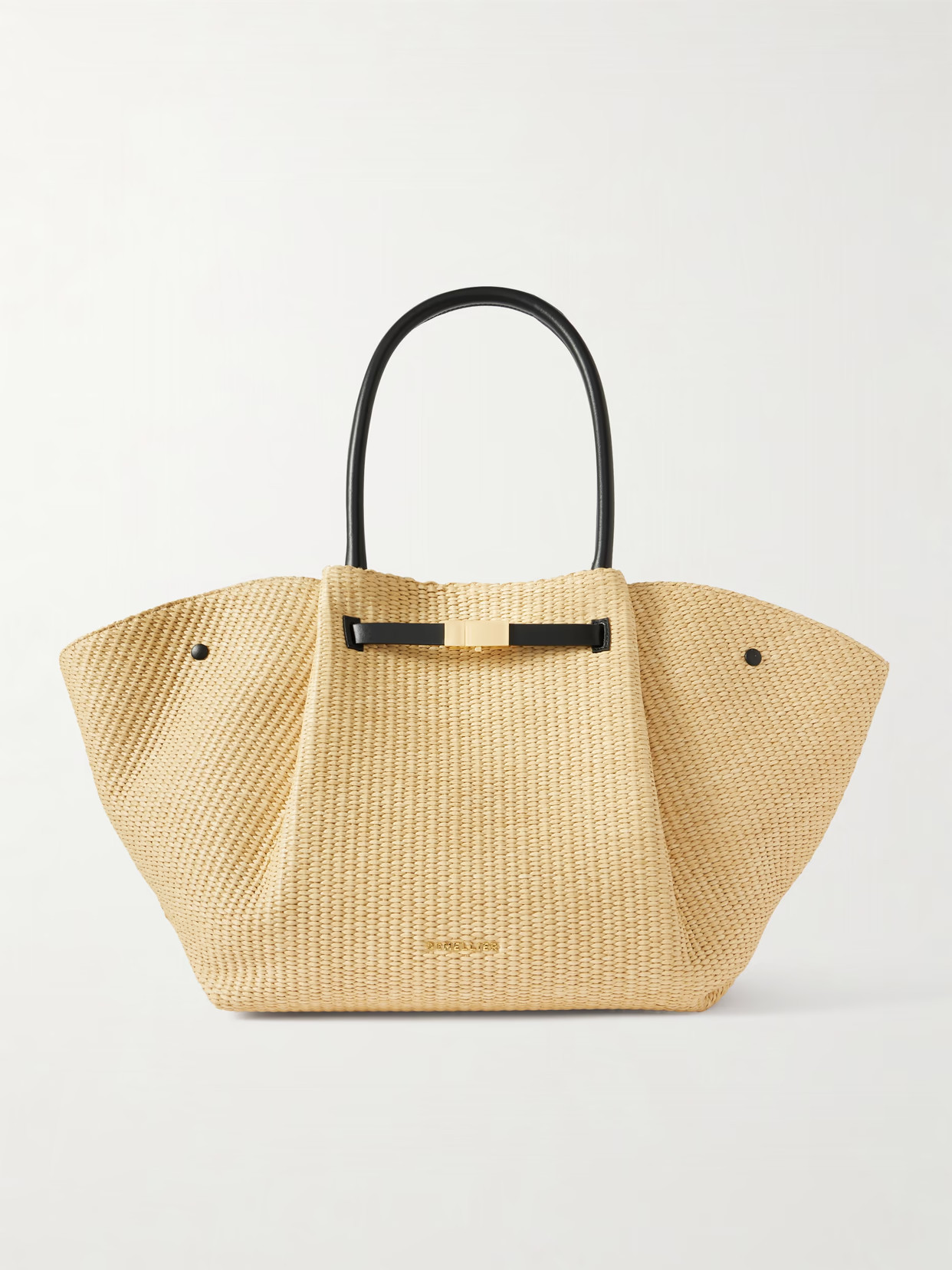 DeMellier - New York Leather-trimmed Raffia Tote - Beige | NET-A-PORTER (UK & EU)