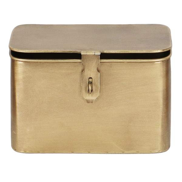 Honeybloom Gold Metal Decorative Box with Lid, 7.5" | At Home