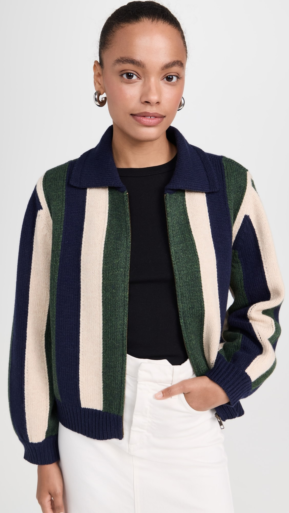 THE GREAT. The Zip Front Cardigan | Shopbop | Shopbop