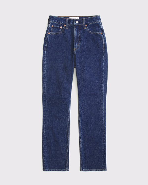 Ultra High Rise Ankle Straight Jean | Abercrombie & Fitch (US)