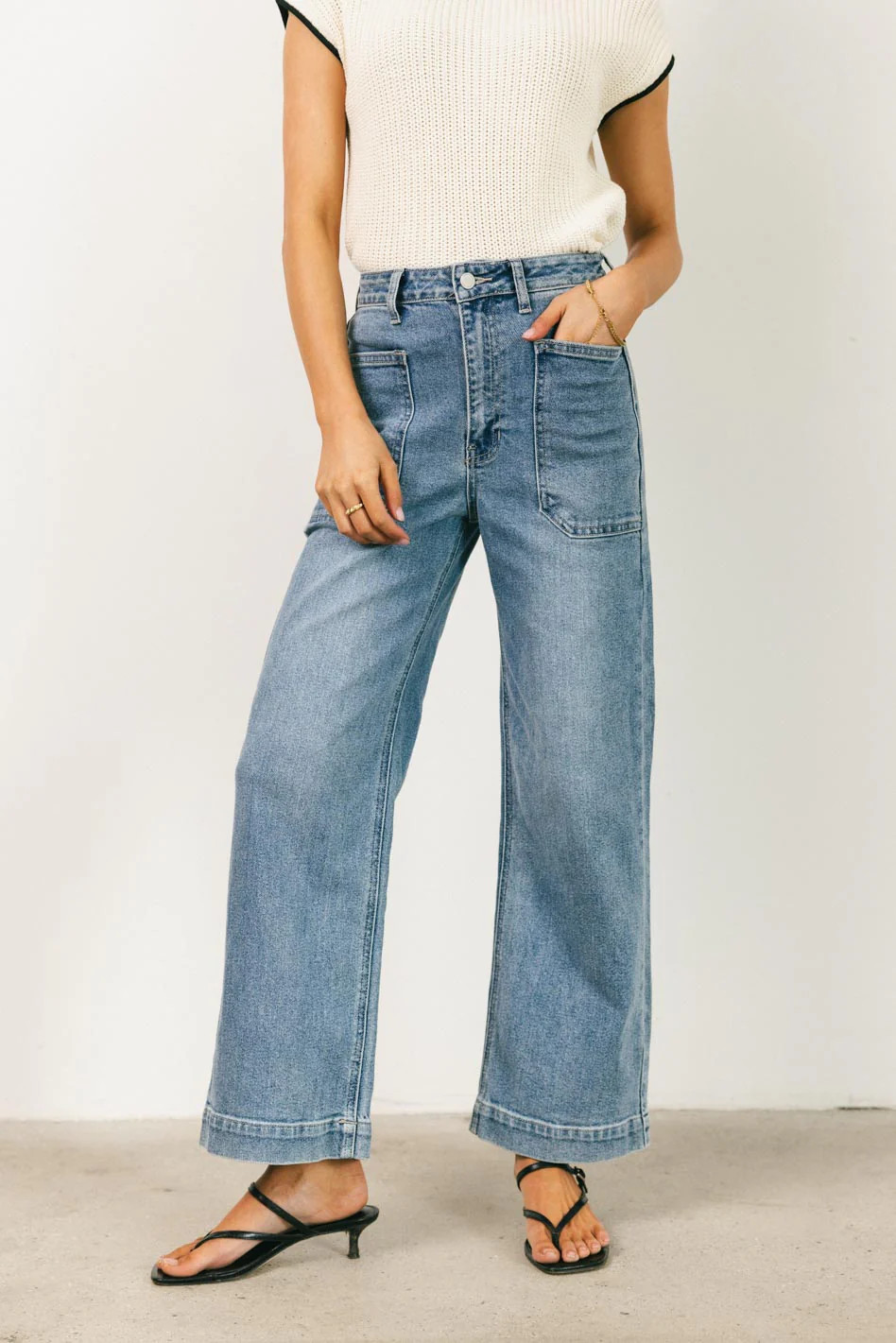 Leila Wide Leg Jeans in Medium Wash | Böhme US