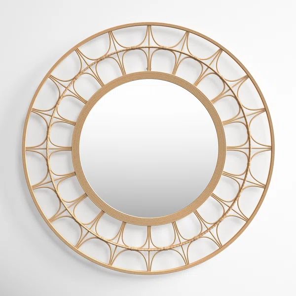 Alaia Round Wood Wall Mirror | Wayfair North America