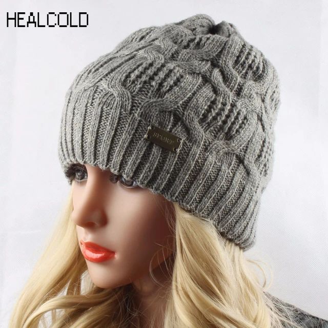 Chapéus femininos para o outono e inverno, chapéu de malha de lã 30%, chapéu casual para o ar... | Ali Express BR