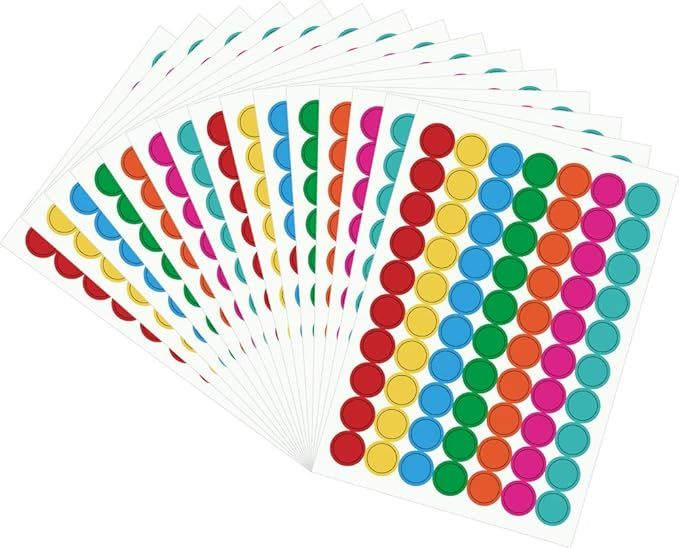 2800PCS Colorful Coding Labels for Student Sticky Color Coding Labels Permanent Small Circle Dot ... | Amazon (US)