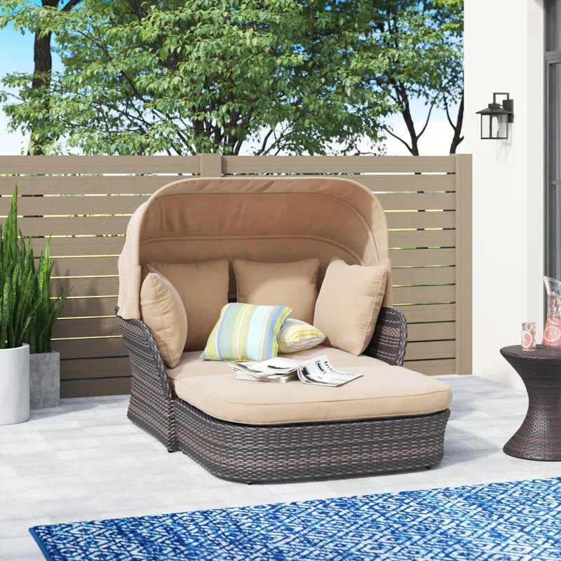 Onika 61'' Wide Outdoor Wicker Patio Daybed | Wayfair North America