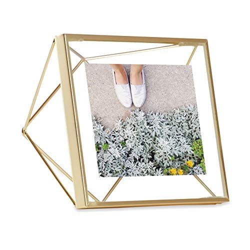 Umbra Prisma 4x4 Picture Frame for Desktop or Wall, Holds One, 4 by 4-Inch, Brass | Amazon (US)