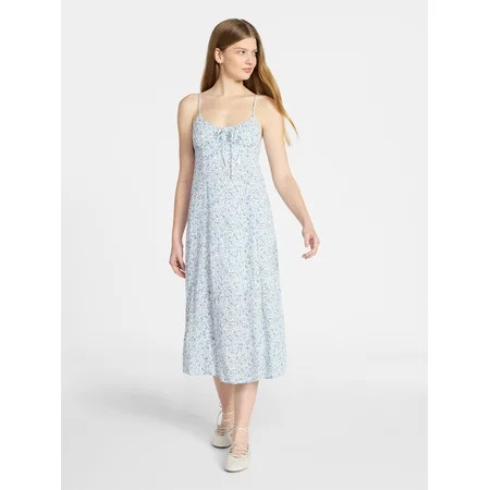 No Boundaries Shirred Midi Dress Women s XXS-XXL | Walmart (US)